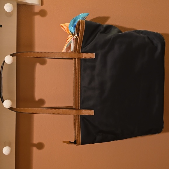 MK Black and Tan Women's Canvas Tote Bag - Picture 5 of 10